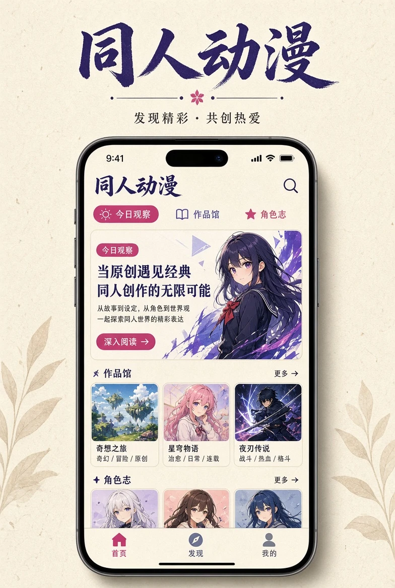 同人动漫移动端杂志阅读展示